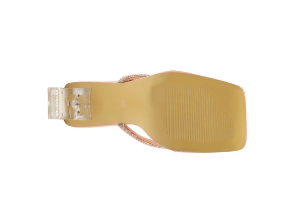 LITCHI CRYSTAL LINED THONG BLOCK HEELED SANDAL - Body By J'ne