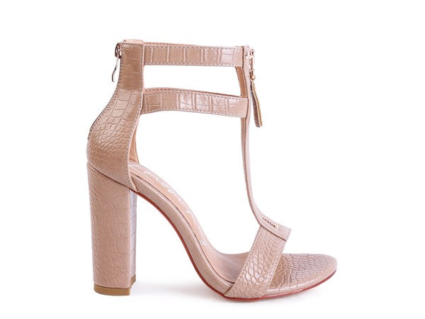 FELICITY Zip Up Croc Textured Sandals - Body By J'ne