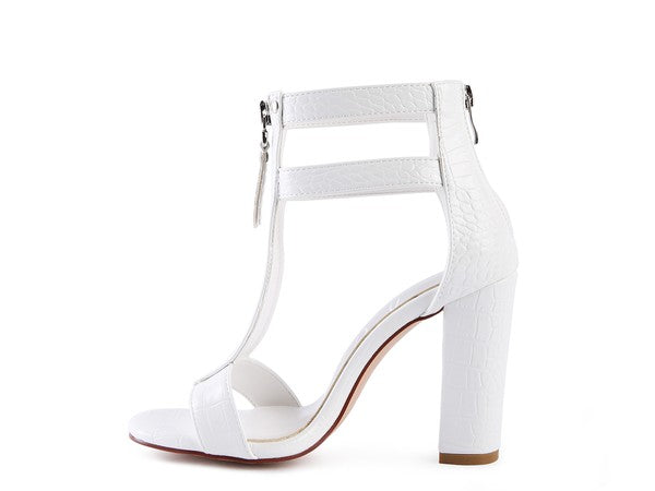 FELICITY Zip Up Croc Textured Sandals - Body By J'ne