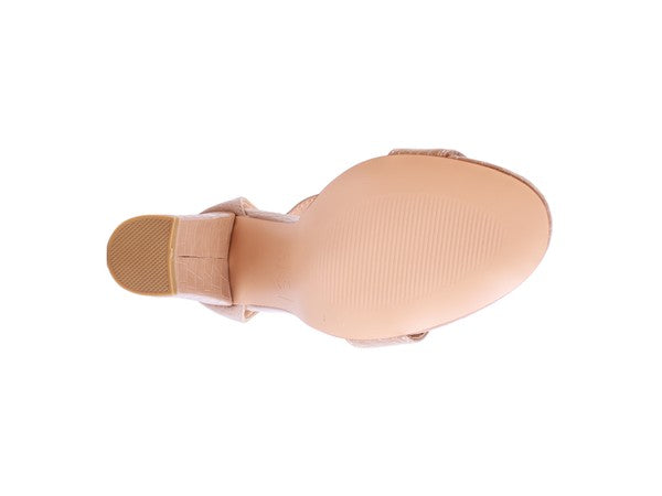 FELICITY Zip Up Croc Textured Sandals - Body By J'ne