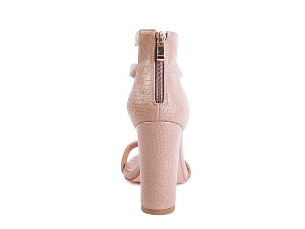 FELICITY Zip Up Croc Textured Sandals - Body By J'ne