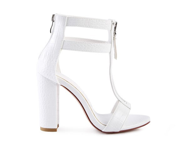 FELICITY Zip Up Croc Textured Sandals - Body By J'ne