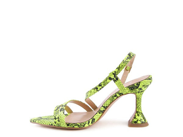 CHERRY TART Snake Print Spool Heel Sandals - Body By J'ne