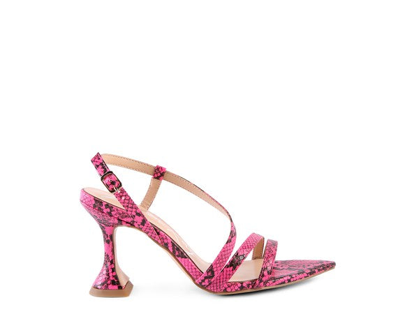 CHERRY TART Snake Print Spool Heel Sandals - Body By J'ne