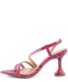 CHERRY TART Snake Print Spool Heel Sandals