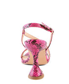 CHERRY TART Snake Print Spool Heel Sandals