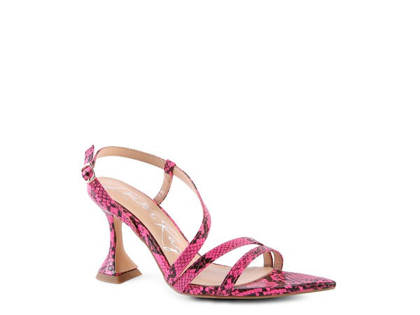 CHERRY TART Snake Print Spool Heel Sandals - Body By J'ne