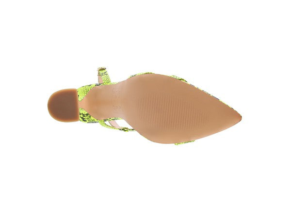 CHERRY TART Snake Print Spool Heel Sandals - Body By J'ne