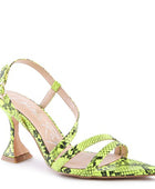 CHERRY TART Snake Print Spool Heel Sandals