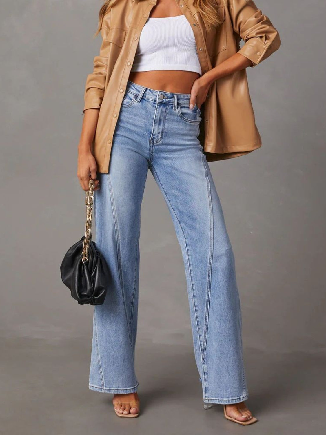 High Waist Straight Jeans with Pockets - Body By J'ne