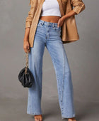 High Waist Straight Jeans with Pockets - Body By J'ne