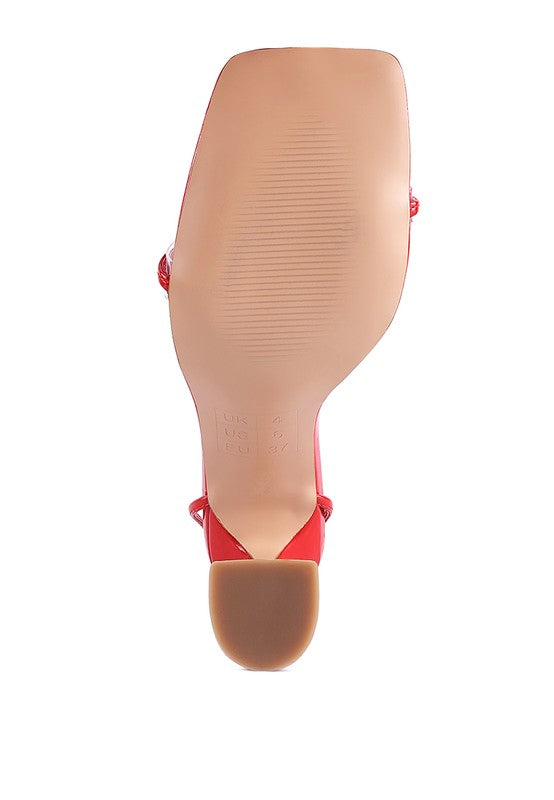 BITEN BERRY SPOOL HEELED LACE UP SANDAL - Body By J'ne