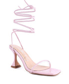 BITEN BERRY SPOOL HEELED LACE UP SANDAL