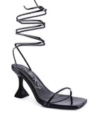 BITEN BERRY SPOOL HEELED LACE UP SANDAL