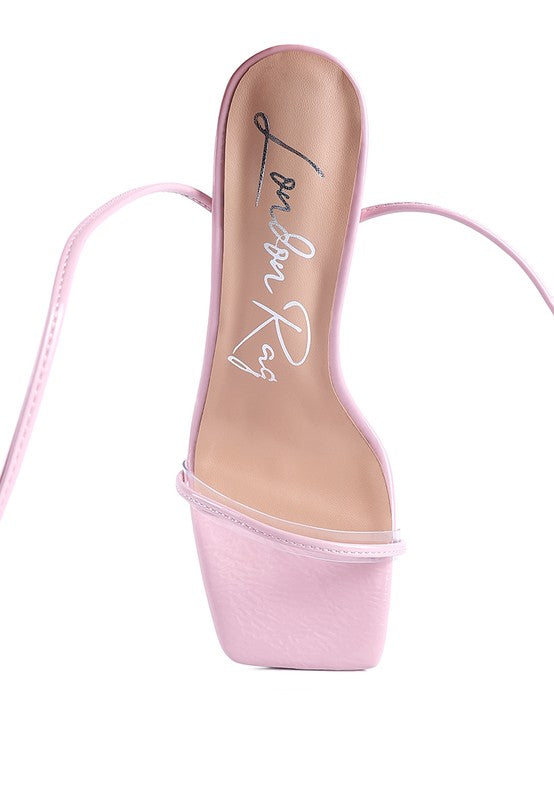 BITEN BERRY SPOOL HEELED LACE UP SANDAL - Body By J'ne