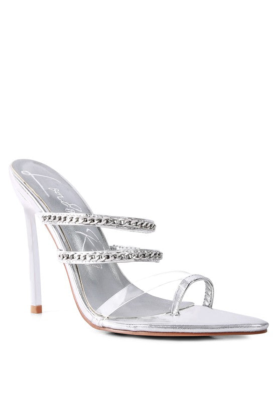 TICKLE ME HIGH HEELED TOE RING SANDALS - Body By J'ne