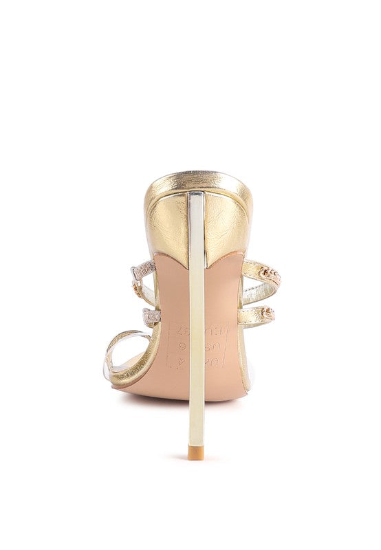 TICKLE ME HIGH HEELED TOE RING SANDALS - Body By J'ne