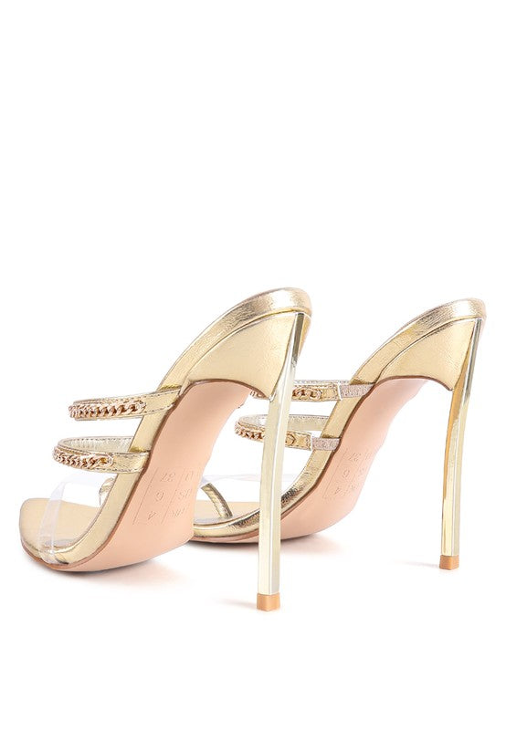 TICKLE ME HIGH HEELED TOE RING SANDALS - Body By J'ne