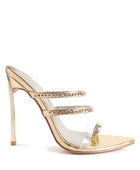 TICKLE ME HIGH HEELED TOE RING SANDALS