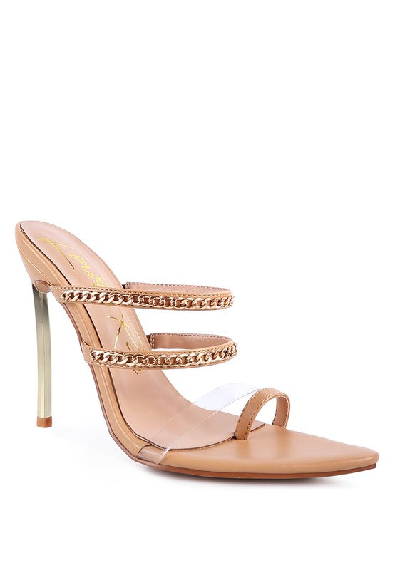 TICKLE ME HIGH HEELED TOE RING SANDALS - Body By J'ne
