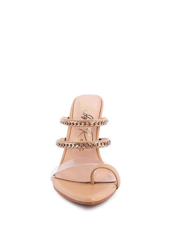 TICKLE ME HIGH HEELED TOE RING SANDALS - Body By J'ne