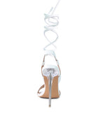 SHEENY CLEAR STILETTO LACE UP SANDAL