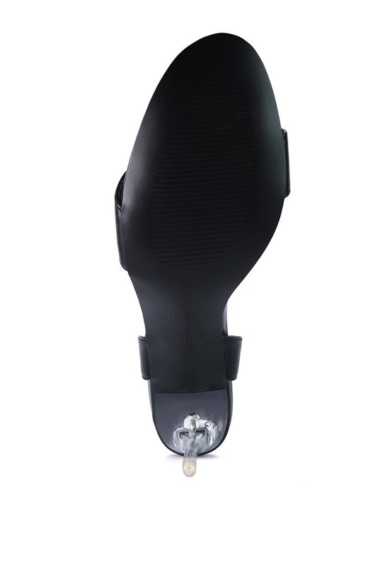 SHEENY CLEAR STILETTO LACE UP SANDAL - Body By J'ne