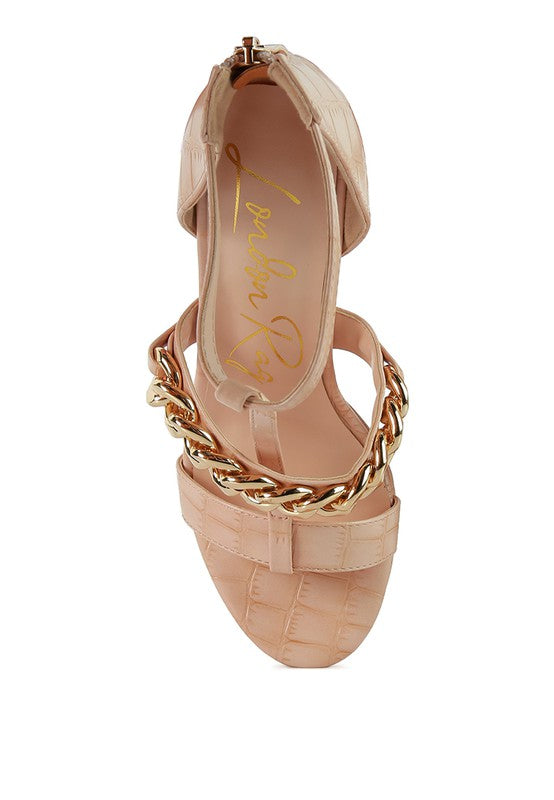BONITA METAL CHAIN ZIP UP SANDAL - Body By J'ne