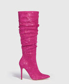 Pink Valentines Rhinestone Stiletto Boots