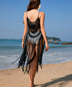 Fringe Openwork Spaghetti Strap Cover-Up - Body By J'ne