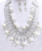 Mix Acrylic Beads Statement Necklace Set