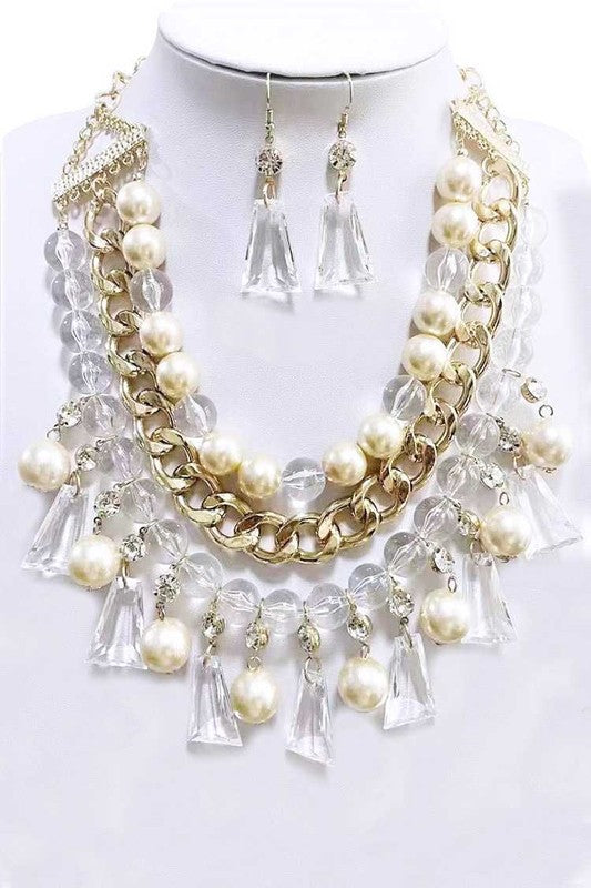 Mix Acrylic Beads Statement Necklace Set - Body By J'ne