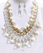 Mix Acrylic Beads Statement Necklace Set