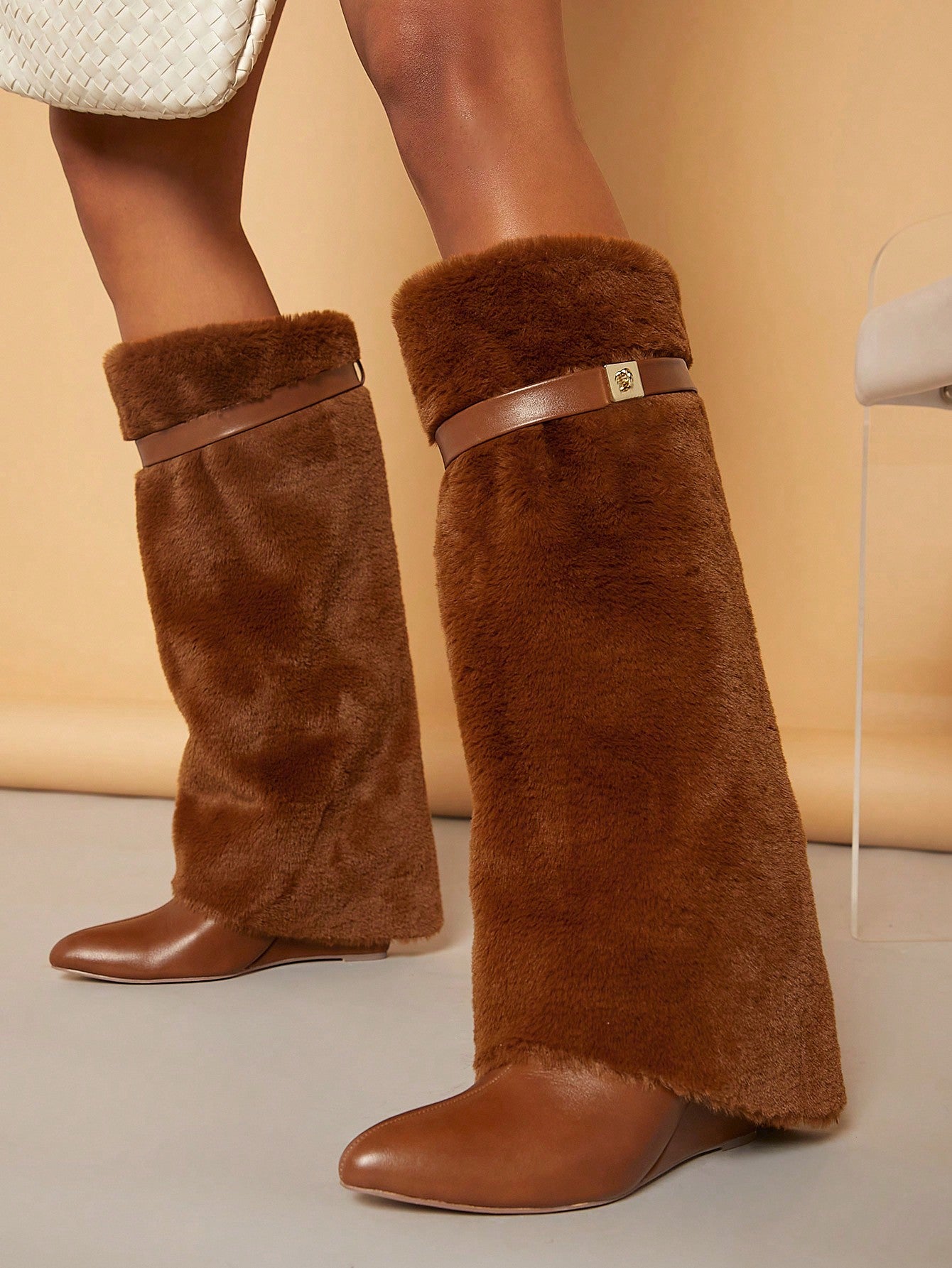 Fluffy Slip On Boots - Body By J'ne