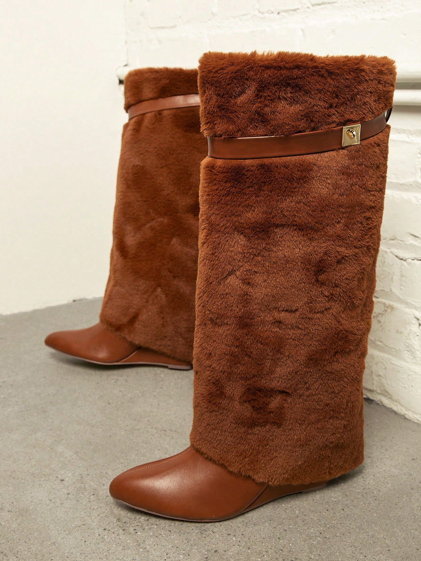 Fluffy Slip On Boots - Body By J'ne