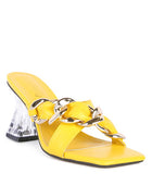 SANDALIAS DE TACON TRANSPARENTE CON DETALLE DE CADENA WANDY