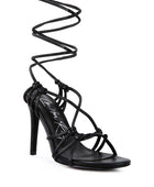 TRIXY KNOT LACE UP HIGH HEELED SANDAL