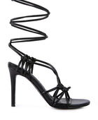 TRIXY KNOT LACE UP HIGH HEELED SANDAL