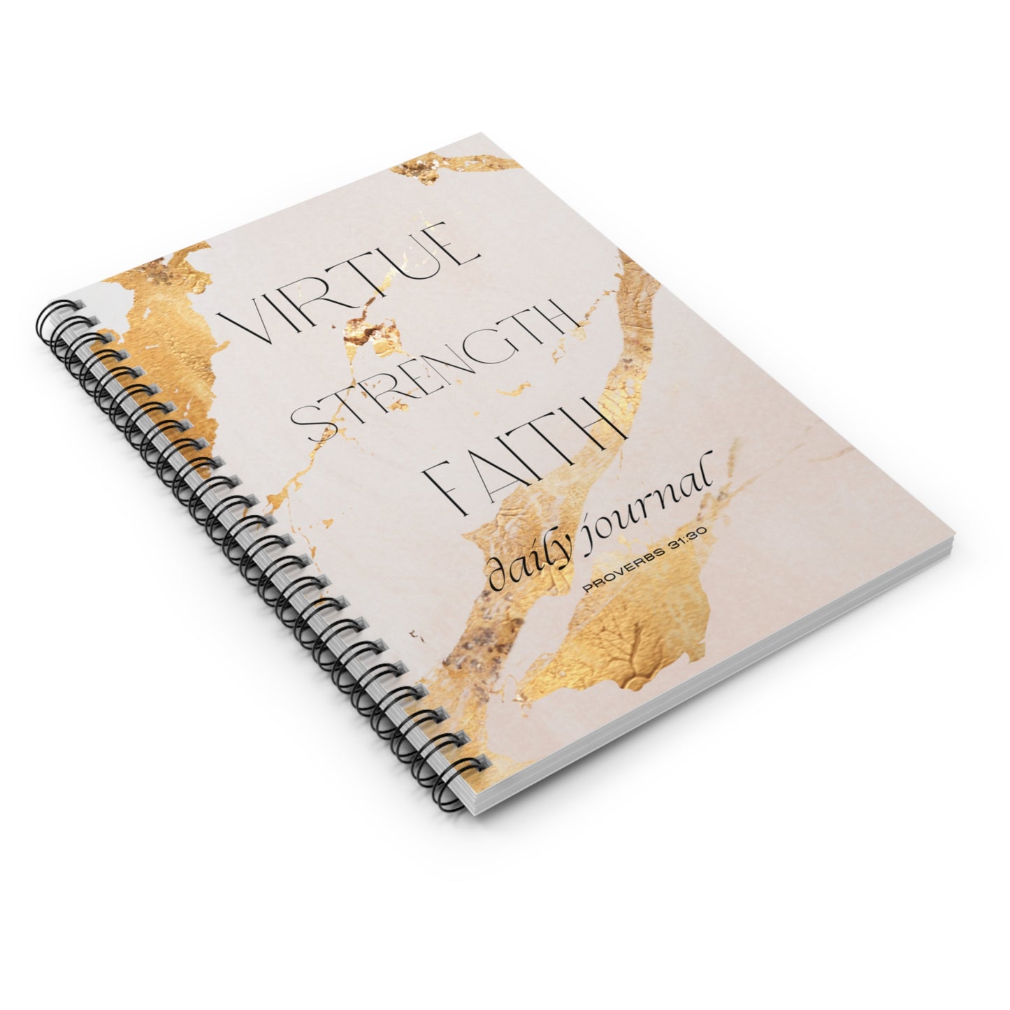 Virtue, Strength, Faith Journal - Spiraled Notebook - Body By J'ne