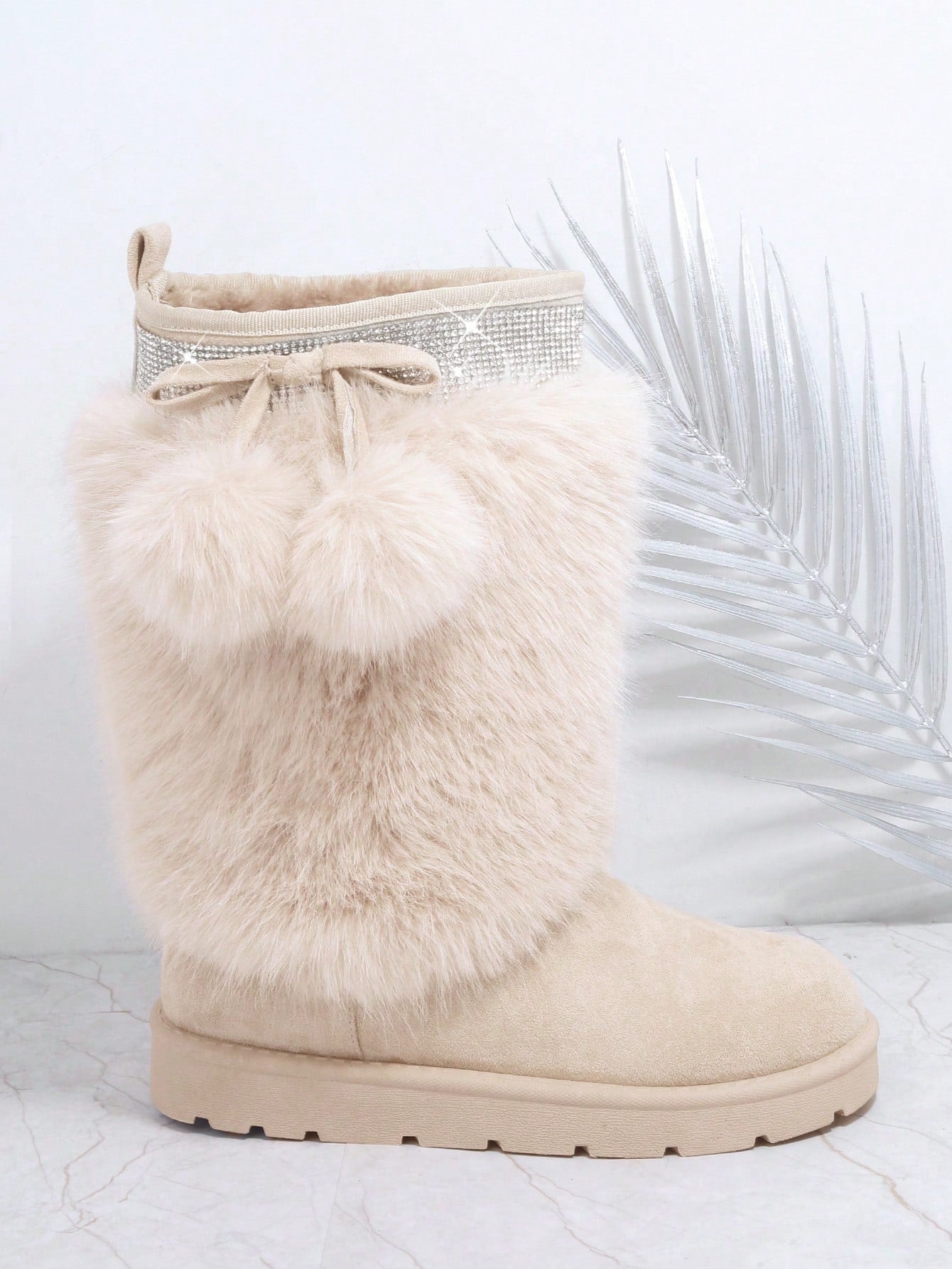 Fuzzy Round Toe Boots