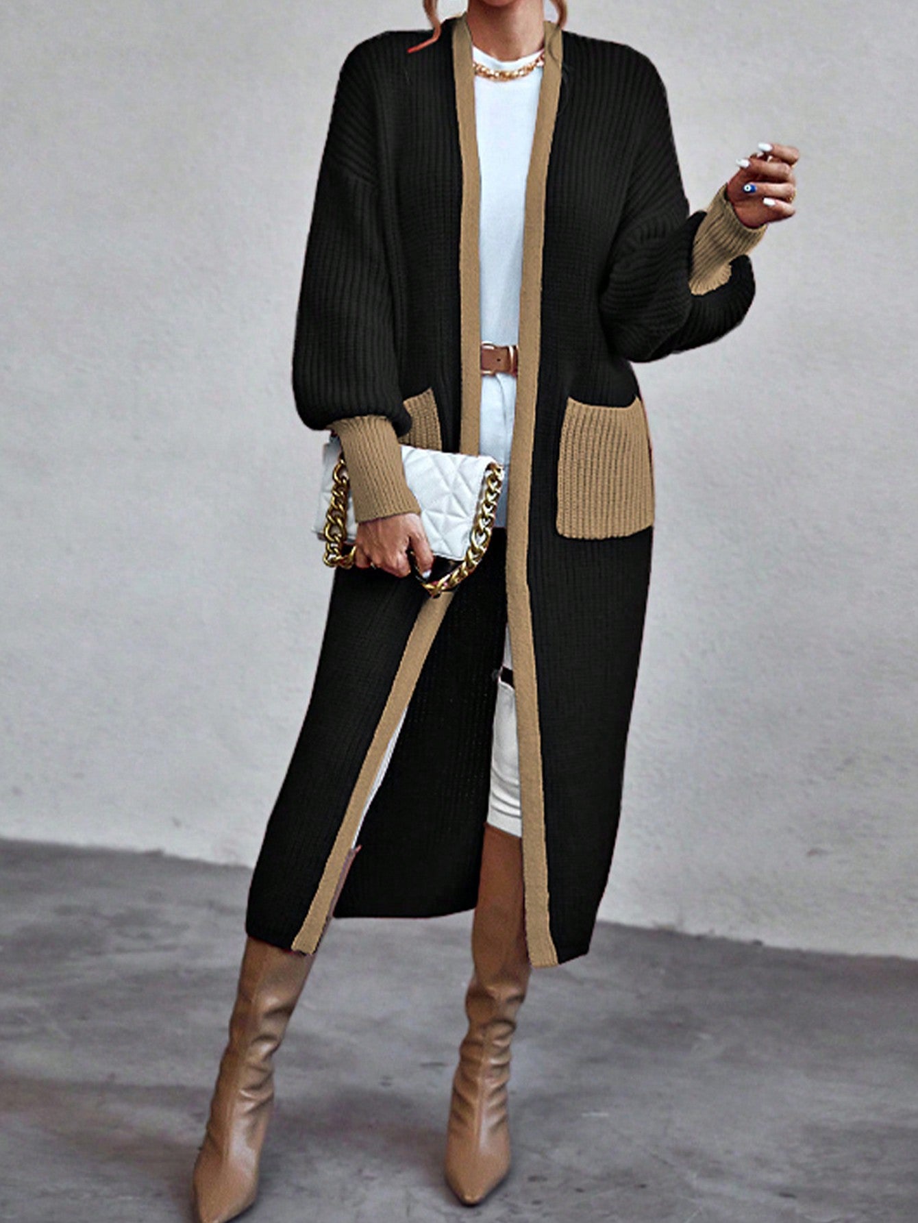 Dual Pocket Drop Shoulder Cardigan - Body By J'ne