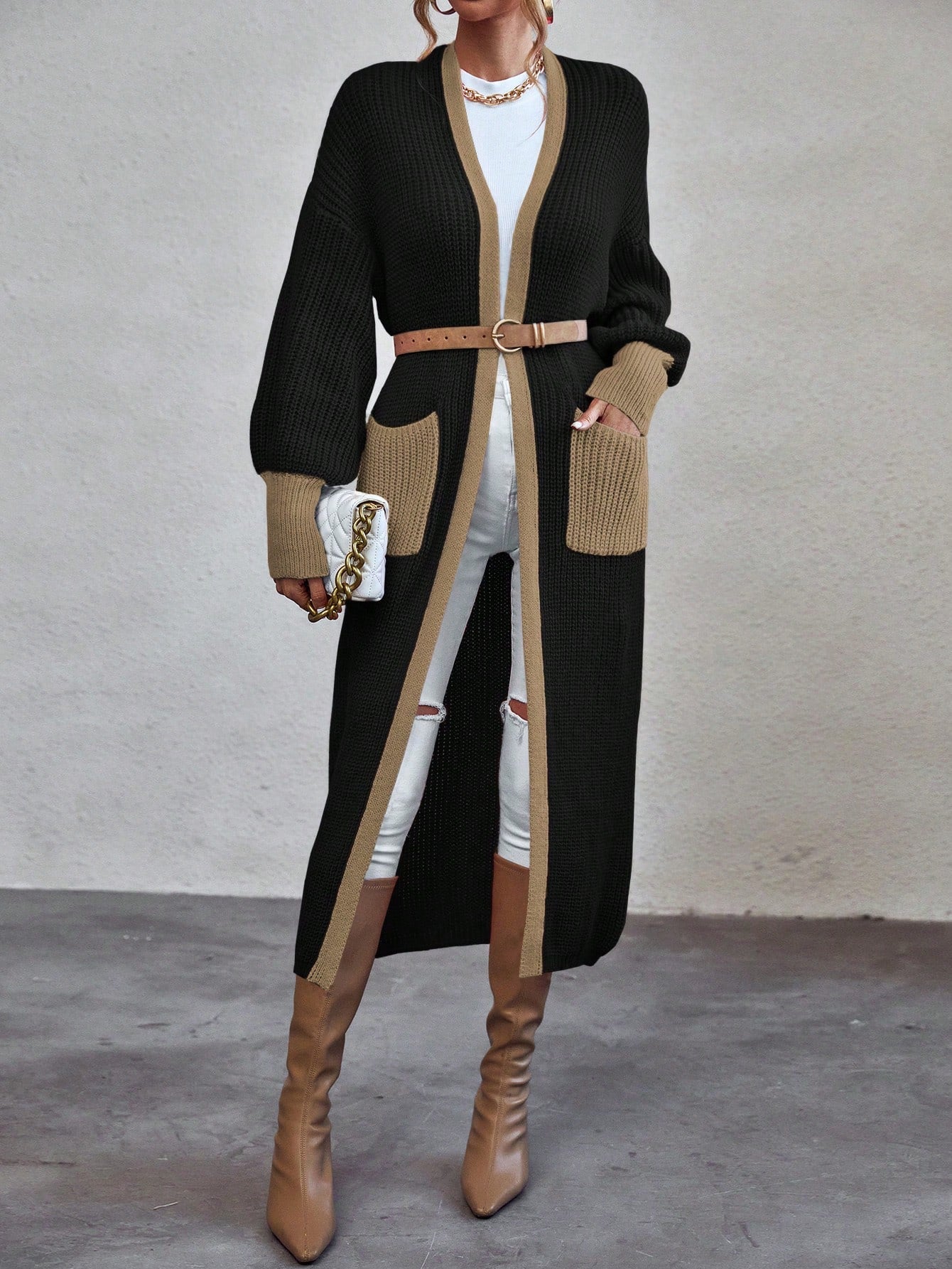 Dual Pocket Drop Shoulder Cardigan - Body By J'ne