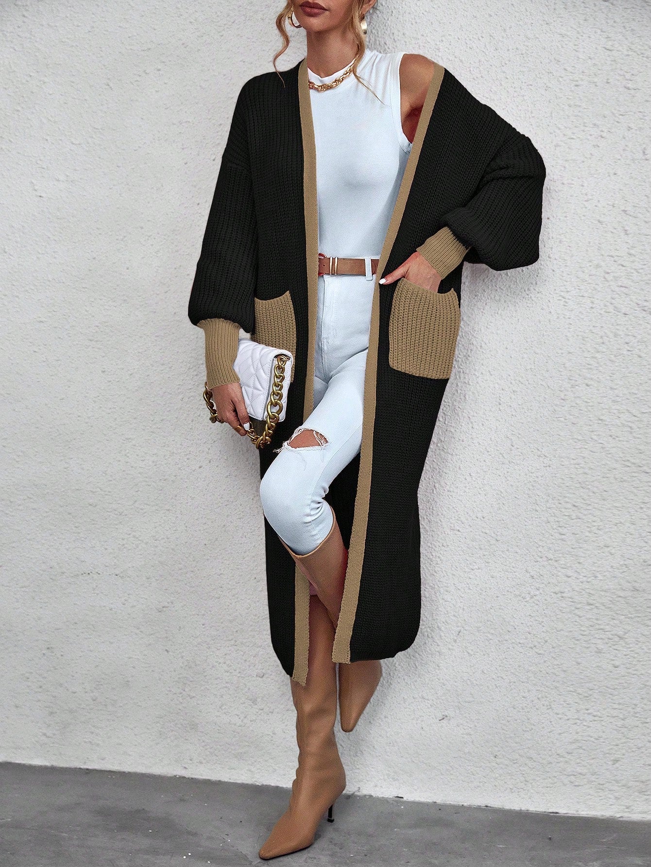 Dual Pocket Drop Shoulder Cardigan - Body By J'ne