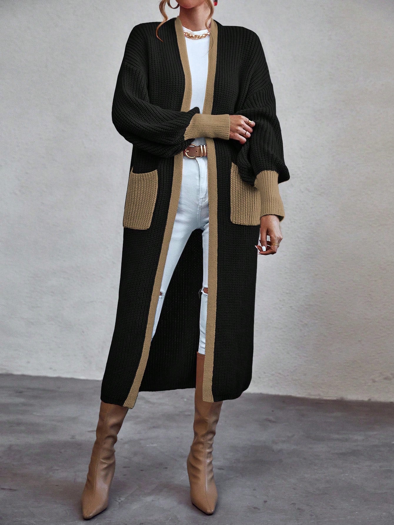 Dual Pocket Drop Shoulder Cardigan - Body By J'ne