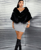 Faux Fur Shawl Cape