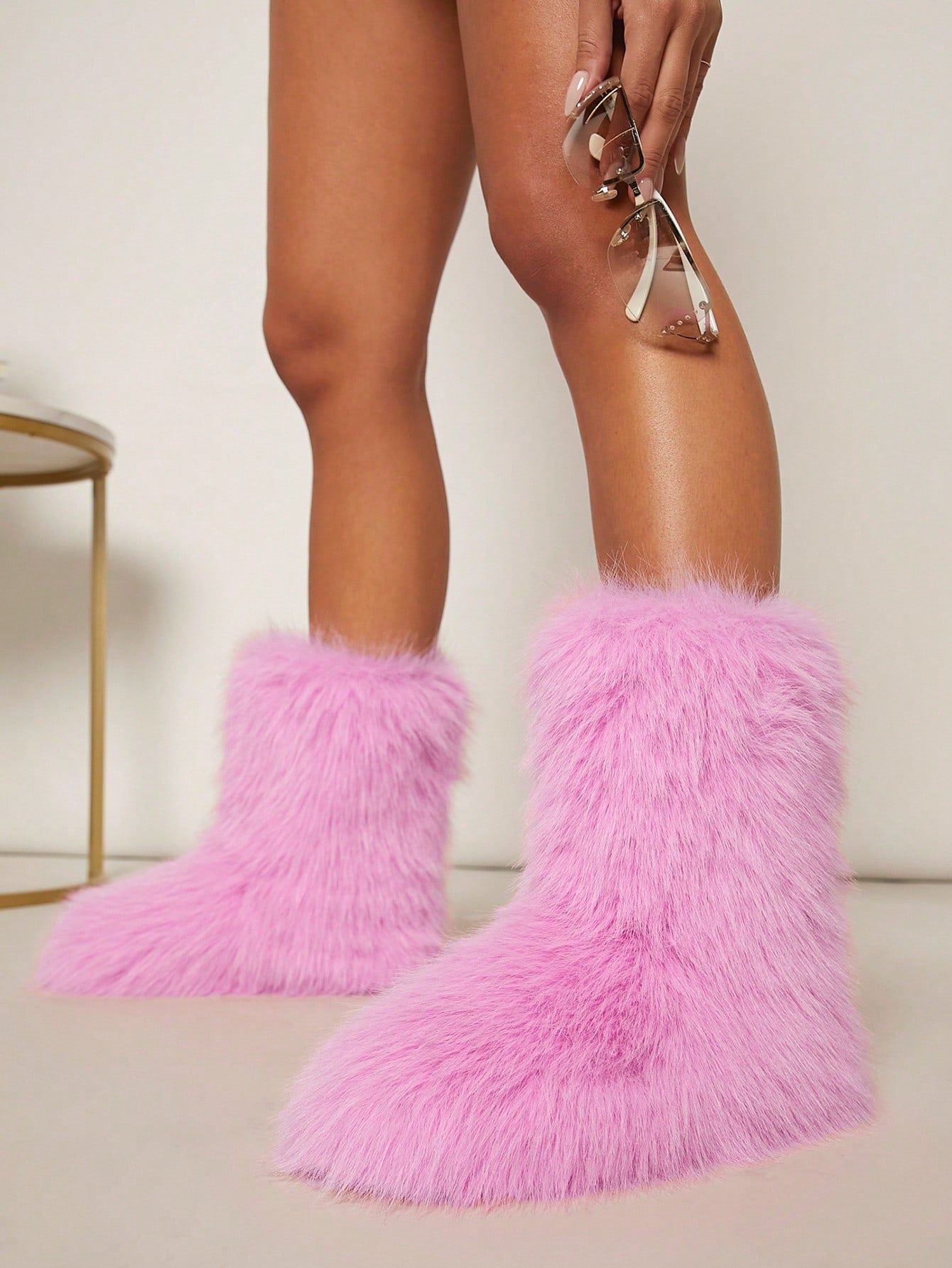 Fluffy Mid Calf Winter Boots