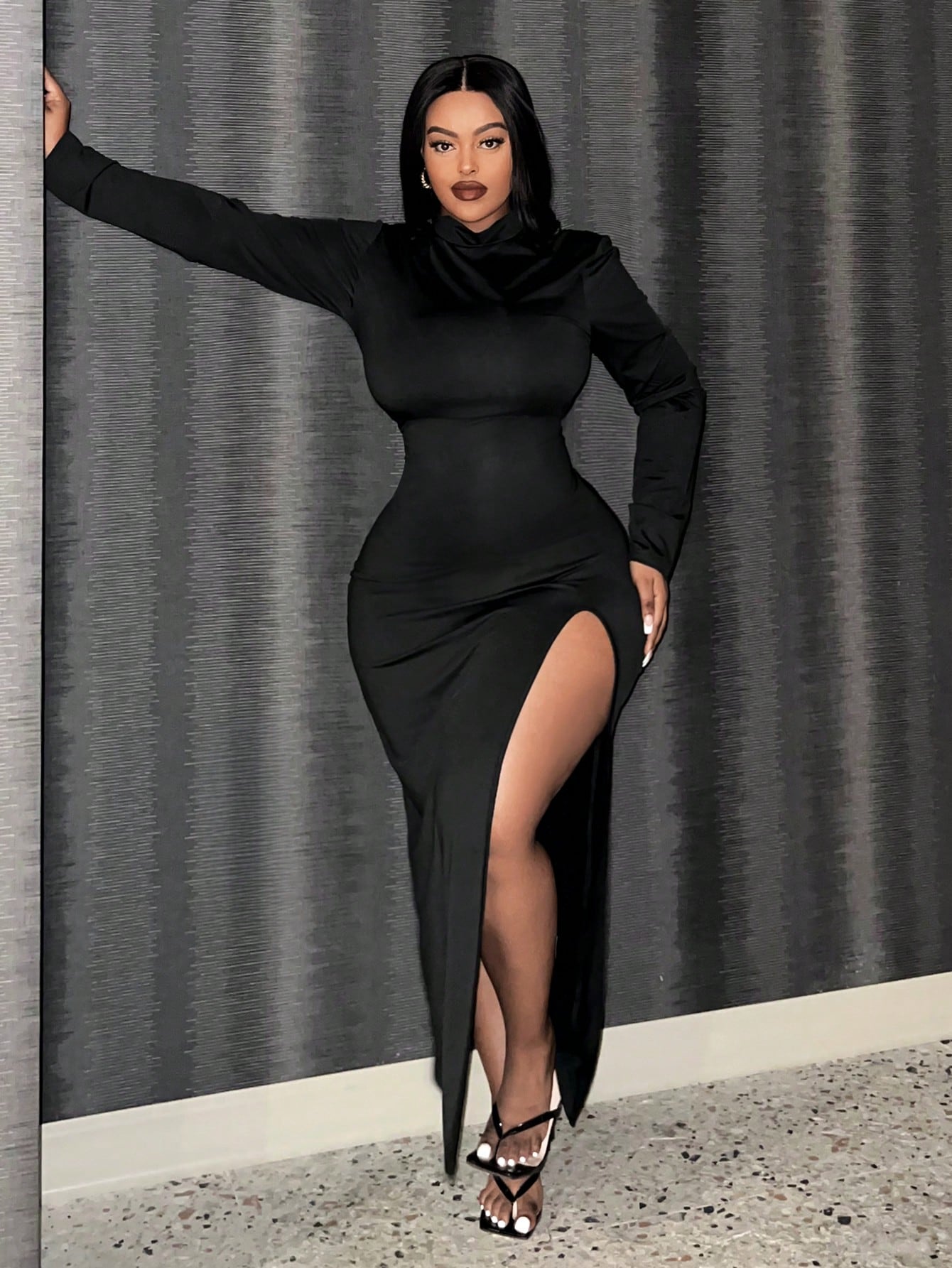 Solid Color Split Dress - Body By J'ne