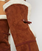 Fuzzy Trim Stiletto Boots