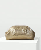 GOLD RUCHED CLUTCH BAG