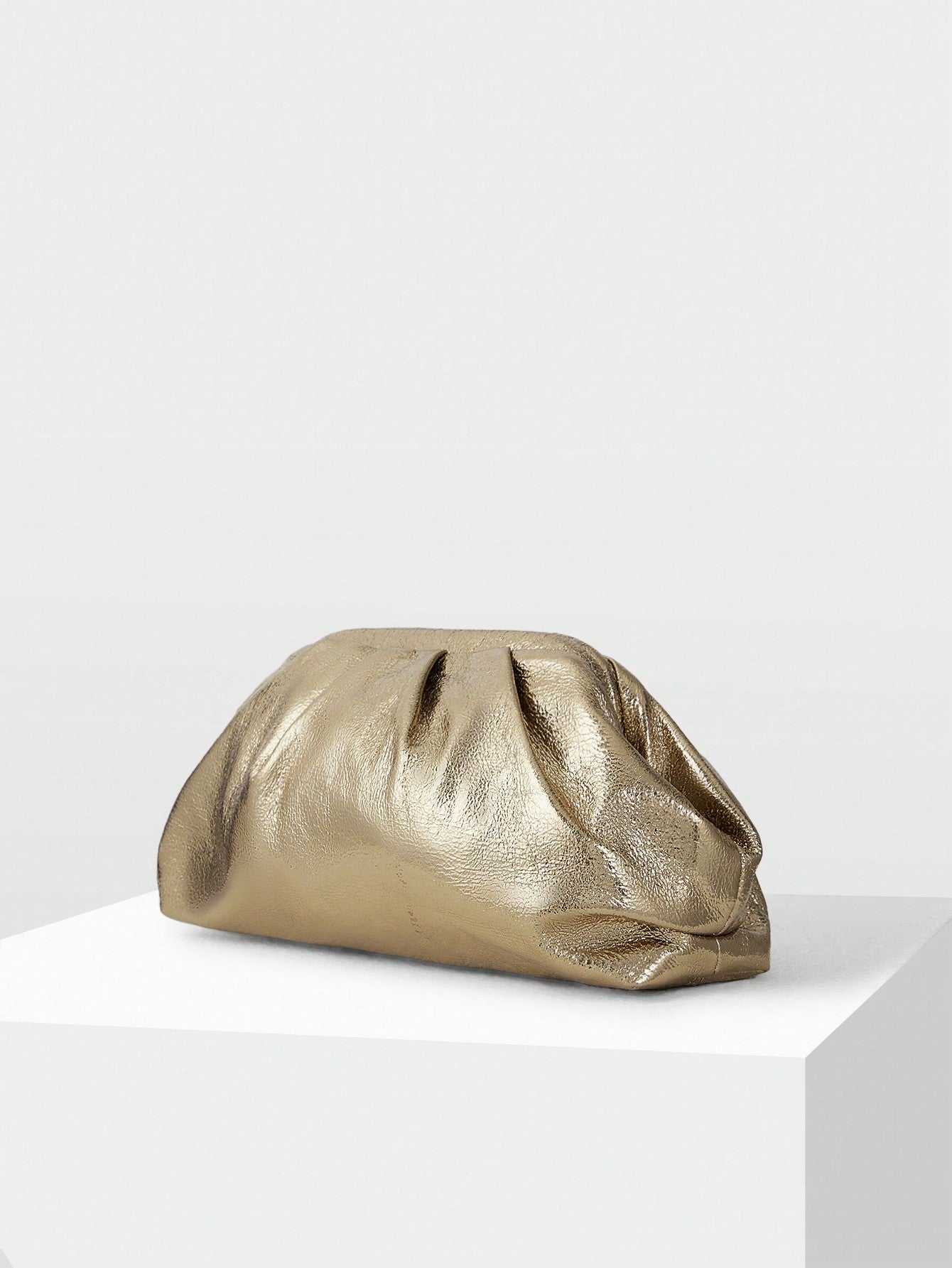 GOLD RUCHED CLUTCH BAG